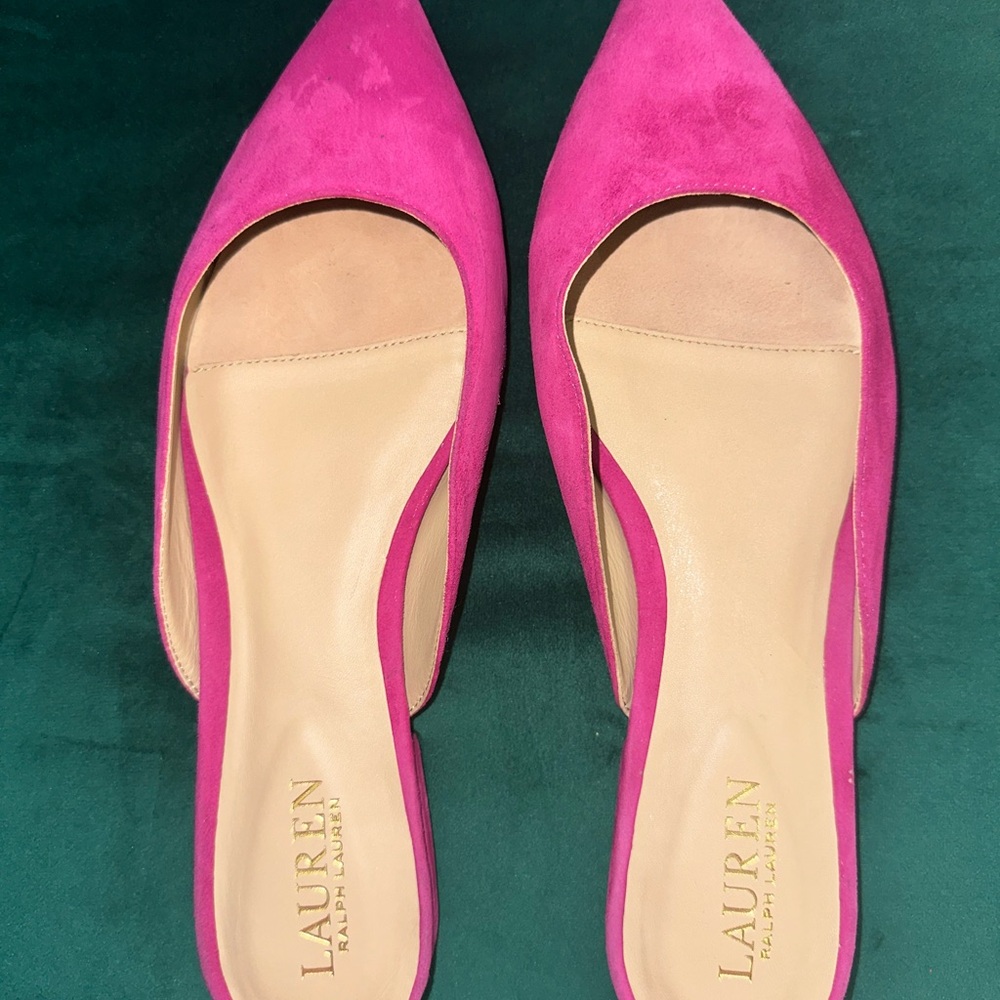 Ralph Lauren Fuchsia Suede Flats